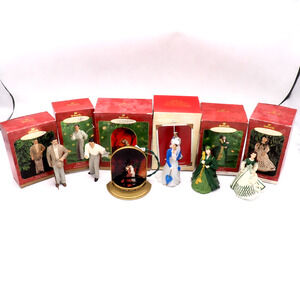 Hallmark Gone With The Wind 6pc Ornament Set Scarlett & Rhett w/Boxes TESTED